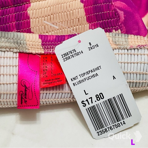 NWT Forever 21 Pink Floral Zippered Knit Top - Picture 8 of 8